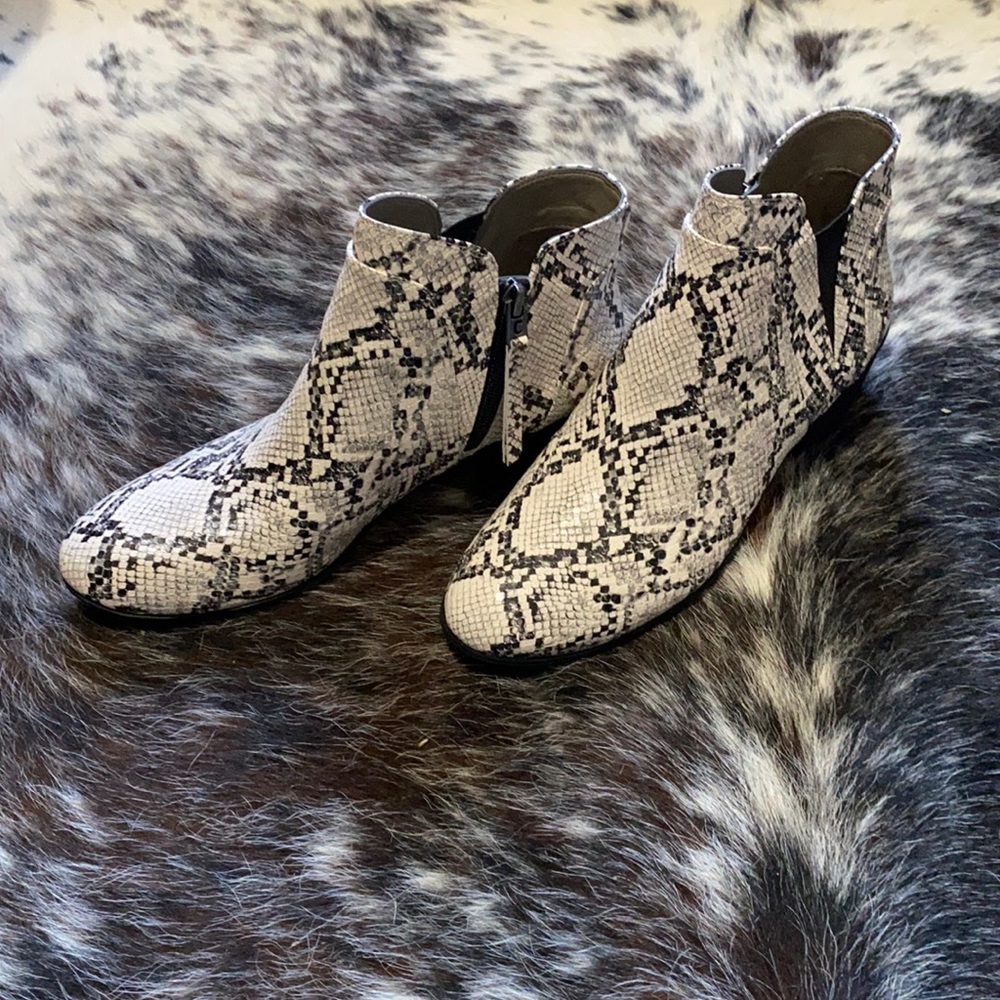 Snake skin booties!!